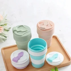 350ML Food grade Creative Silicone Folding Water Cup Easy to Clean Outdoor Travel Portable Sports Water Cup Gift Cup Coffee Cup