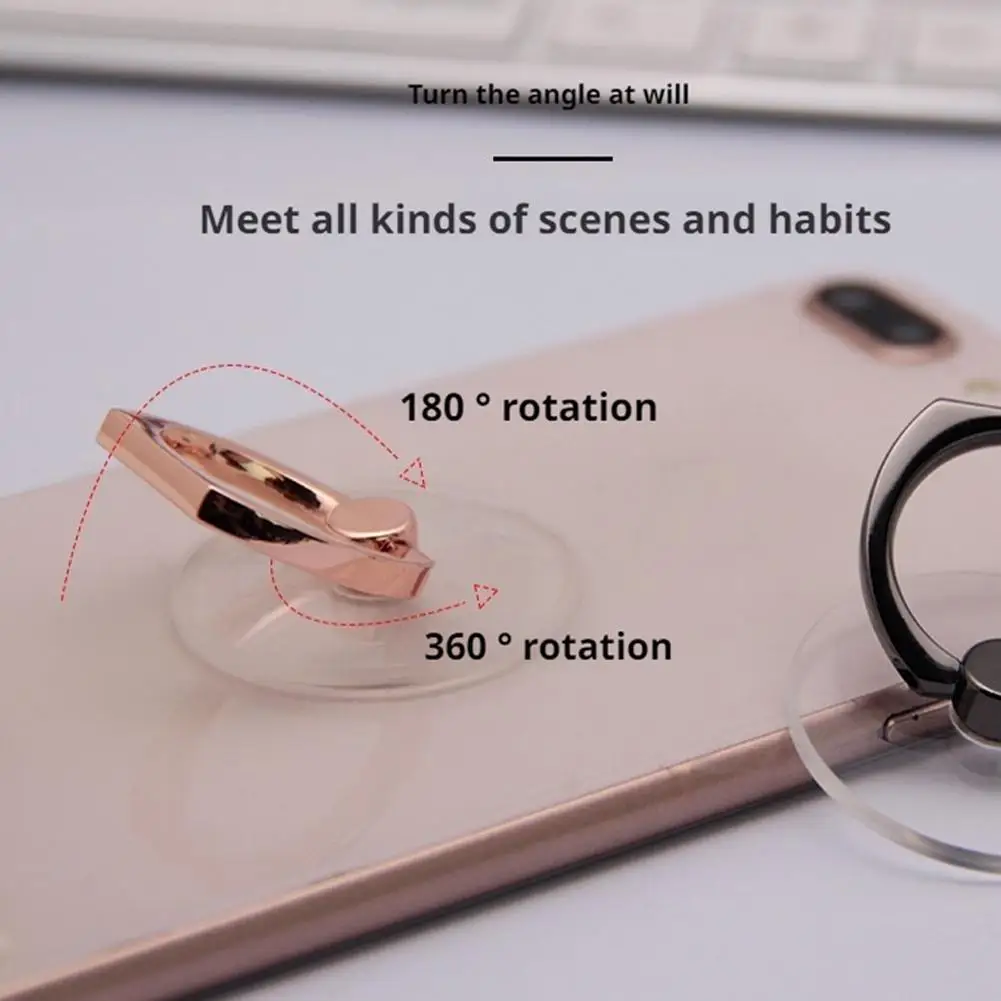 Transparent Mobile Phone Holder Stand 360° Rotation Clear Finger Grip Car Phone Mount Stand Compatible Various IPhones Case