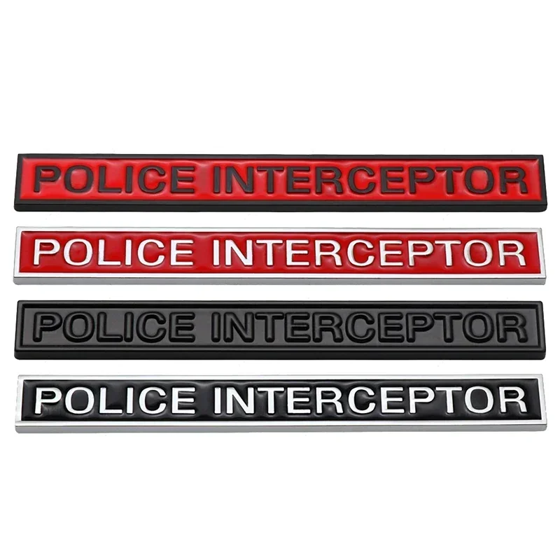 Police Interceptor Metal Emblem Car Side Trunk Badge for Ford Fiesta Focus Mondeo Kuga Ranger Mustang Transit Taurus Stickers