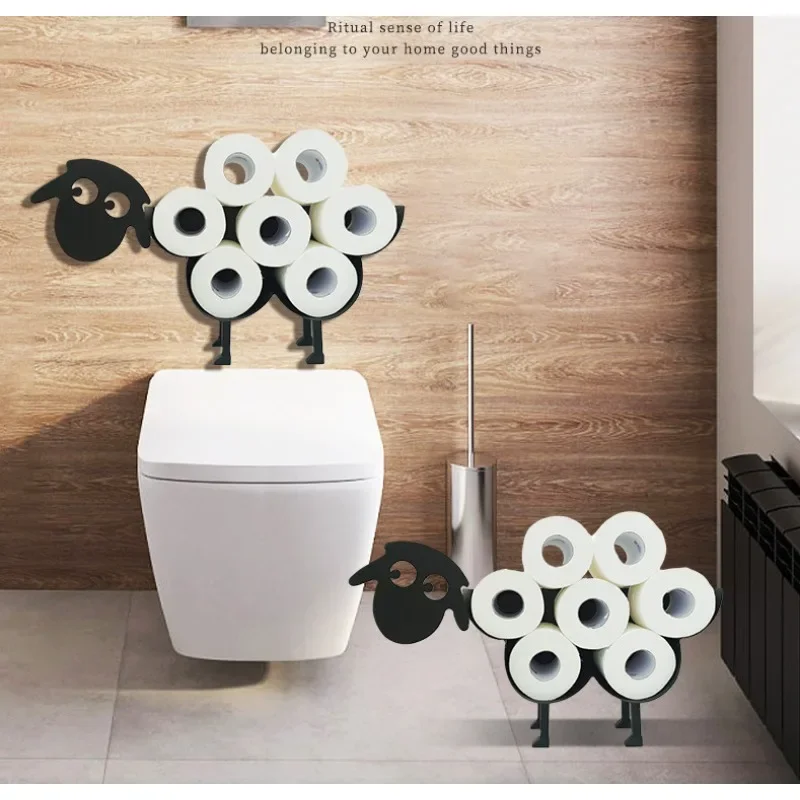 Nordic Style Metal Tissue Holder Creative Eye Sheep Design Desktop Paper Towel Rack Decorative Storage Organizer for Home Office
