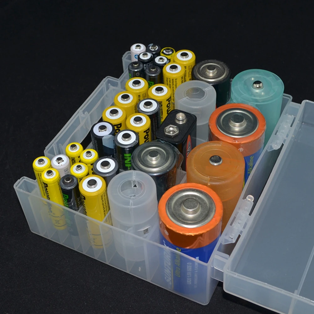 

Portable Transparent Storage Case Box for 18650 26650 AA AAA Plastic Holder Container (Transparent)