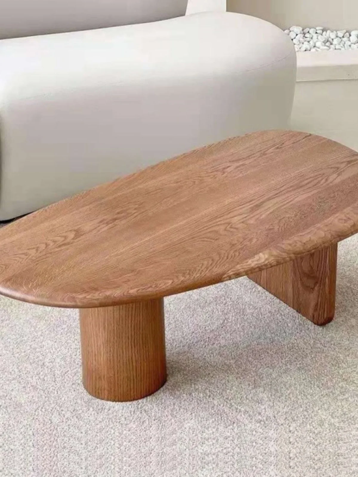 Japanese-style solid wood small coffee table, wabi-sabi style, opposite-sex log coffee table, small living room