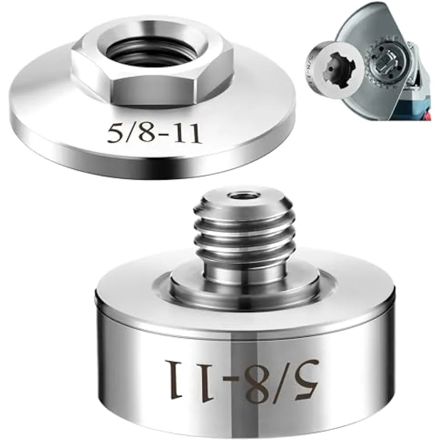 Dreyoo Grinder Lock to 5 8''-11 Thread Compatible with XLOCK Angle Grinder Cutting Blade with 5 8''-11 Flange Lock Nut Stainles