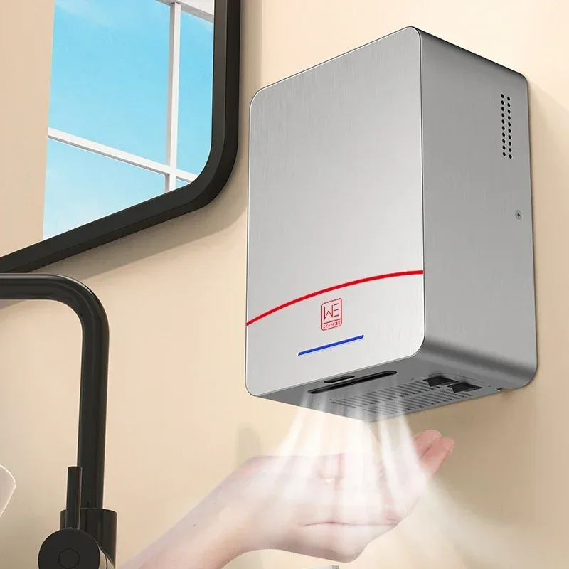 

WE Dispenser 2023 New Arrival Commercial High Speed 304 Stainless Steels 1200W Automatic Sensor Wall Mounted Hand Dryer With HPE
