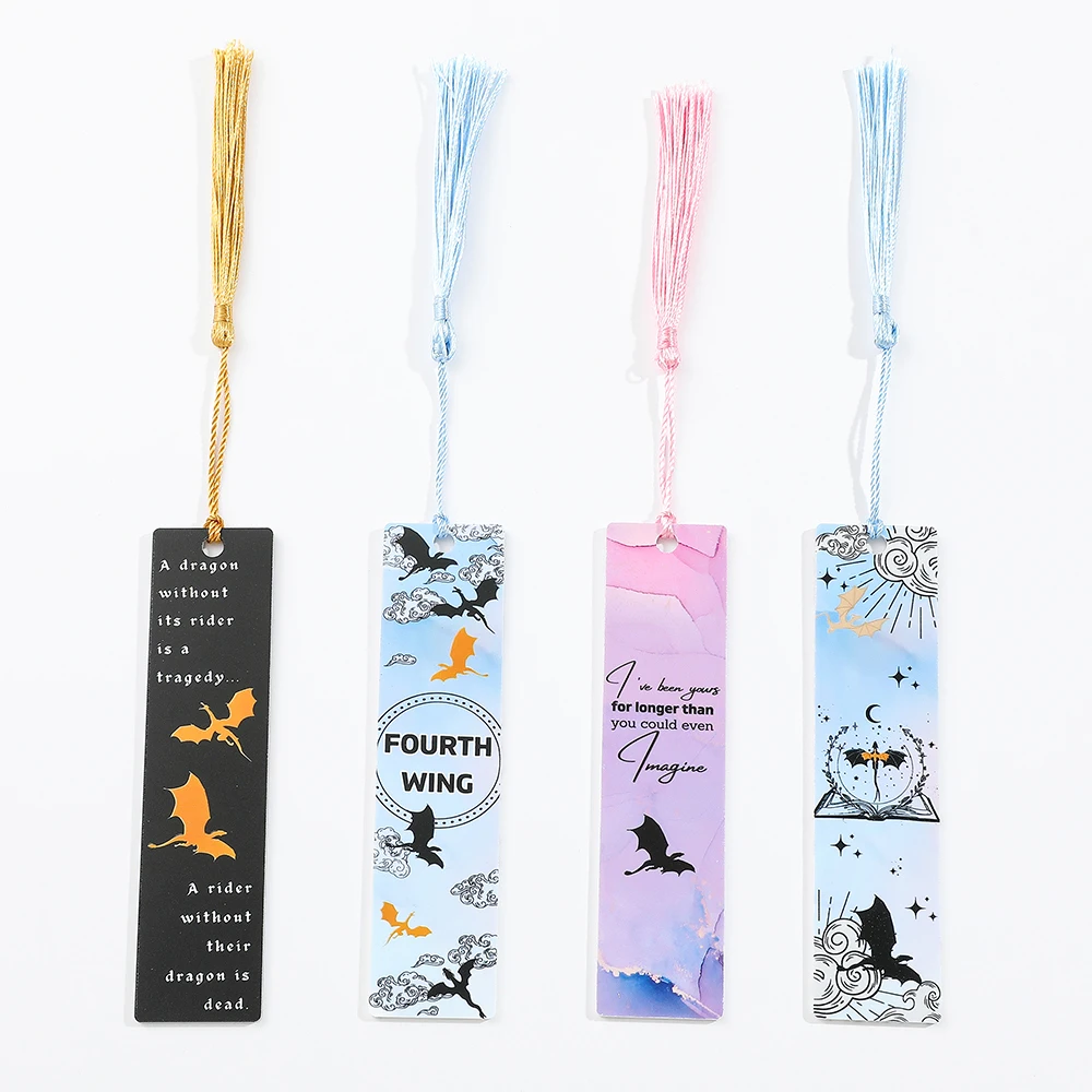 Acrylic Dragon Tassels Bookmark Punk Exquisite Page Marker Fantasy Dragon Mysterious Page Mark Stationery Supplies for Men Women