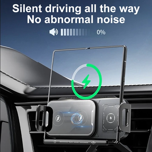 Imagen 2 del producto Soporte Universal para teléfono plegable de doble bobina, cargador inalámbrico para coche, soporte para teléfono para Samsung Galaxy Fold 6 5 4 3 Z Flip