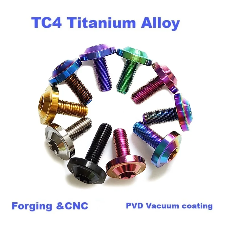 TC4 Titanium Alloy Flying saucer head (Inside plum) screw Head outer diameter 16mm,GR5 screws M6,Length10/15/20/25/30/35/40mm.