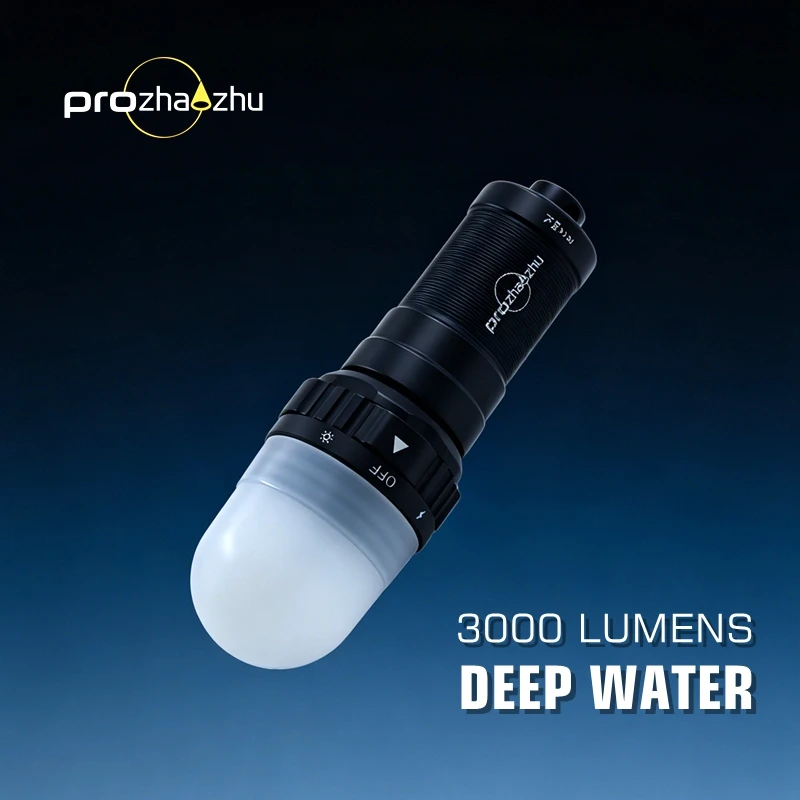 PROZHAOZHU 3000 Lumen Diving Strobe IP68 150M Alumium Alloy