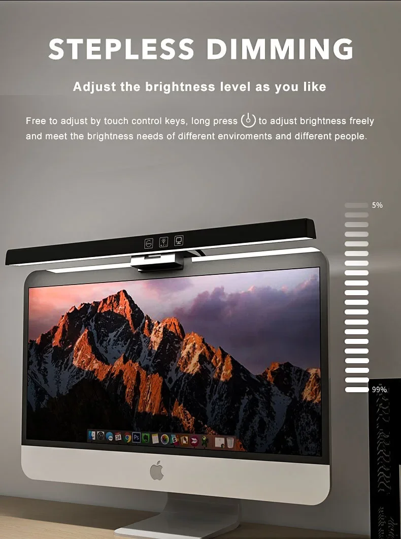 50cm Monitor Light Bar USB Lamp Stepless Dimming Hanging Reading Light Monitor Eye Care Gaming Fill Light PC Office Home Desk view 3