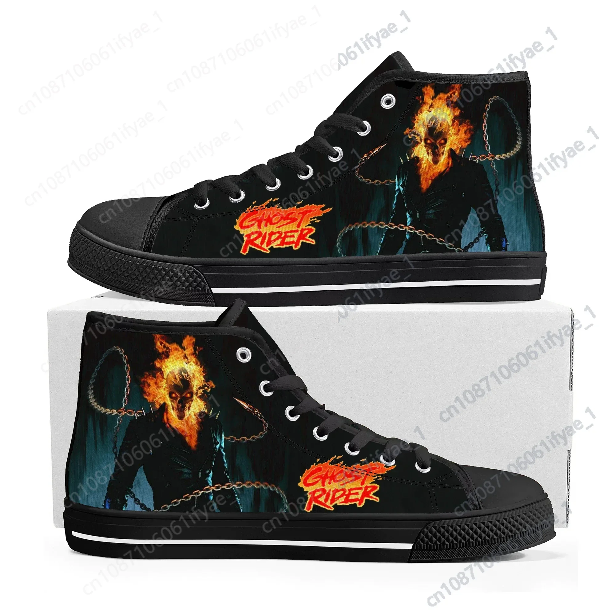 Ghost Rider Movie High Top High Quality Sneakers Mens Womens Teenager Canvas Sneaker Casual Custom Made Shoes Customize DIY Shoe