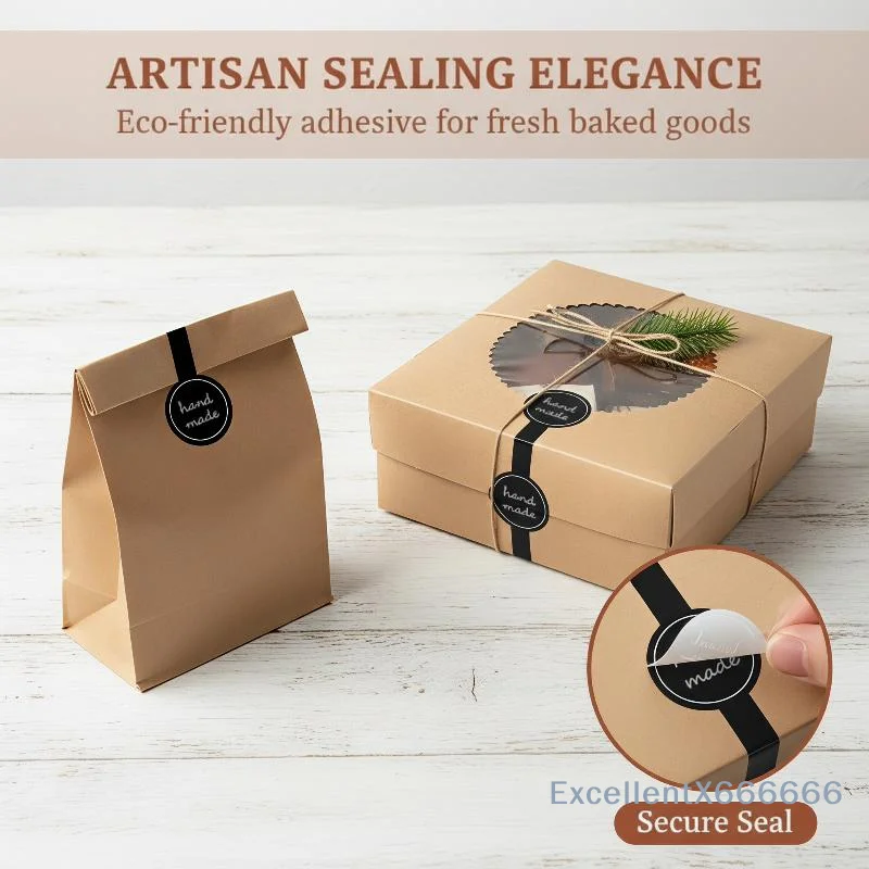 Sealing Stickers 50 Sheets Black Handmade Strong Adhesive for Wedding Invitation Envelope Gift Packaging Decor