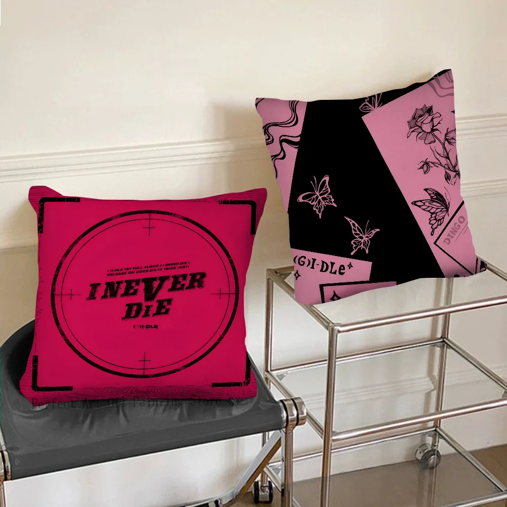 Kpop G-Gidle Pillow Case Fashion Square Pillowcase Bedroom Sofa Room Ins Decoration Leisure Cushion Cover 40x40