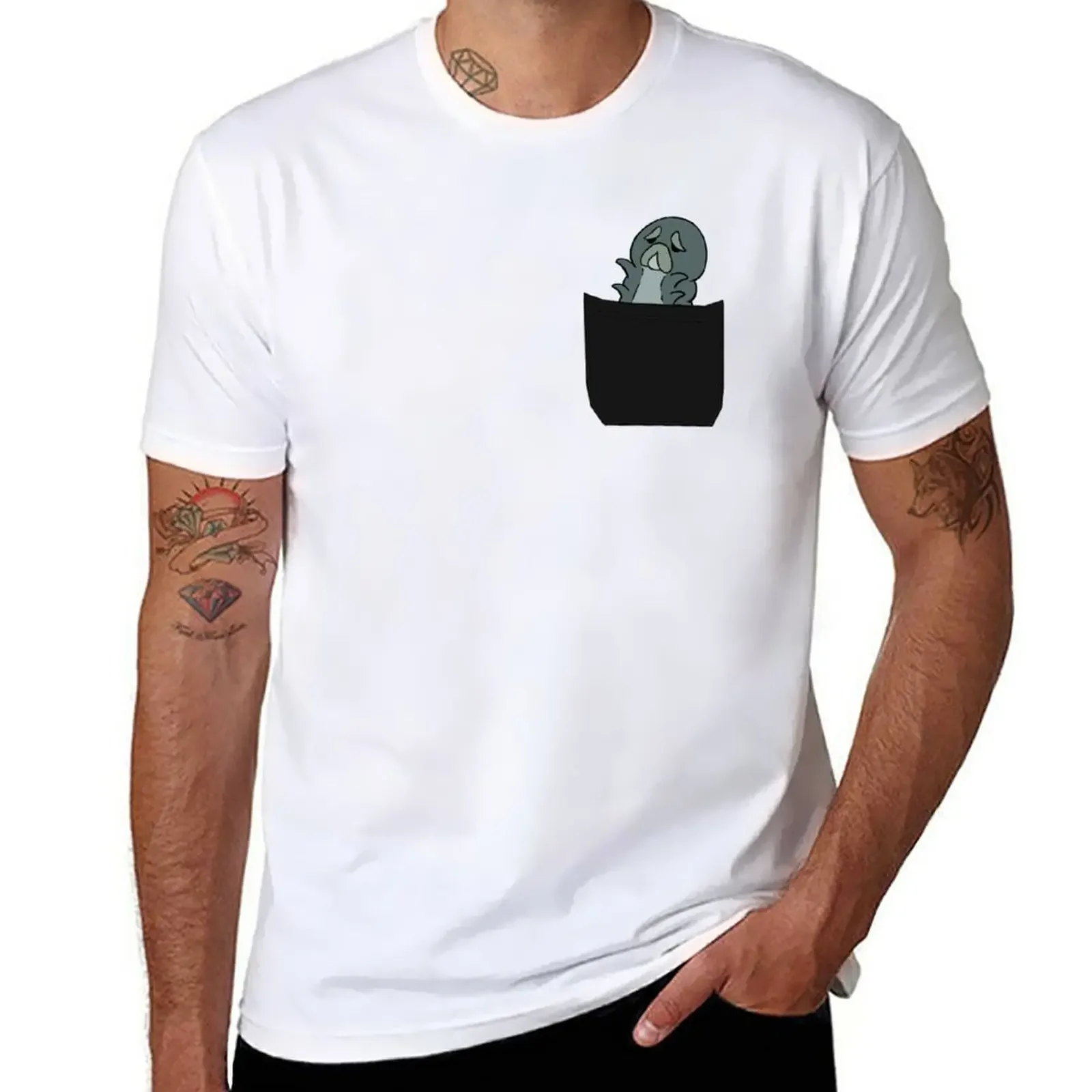 Мужская винтажная футболка с карманом