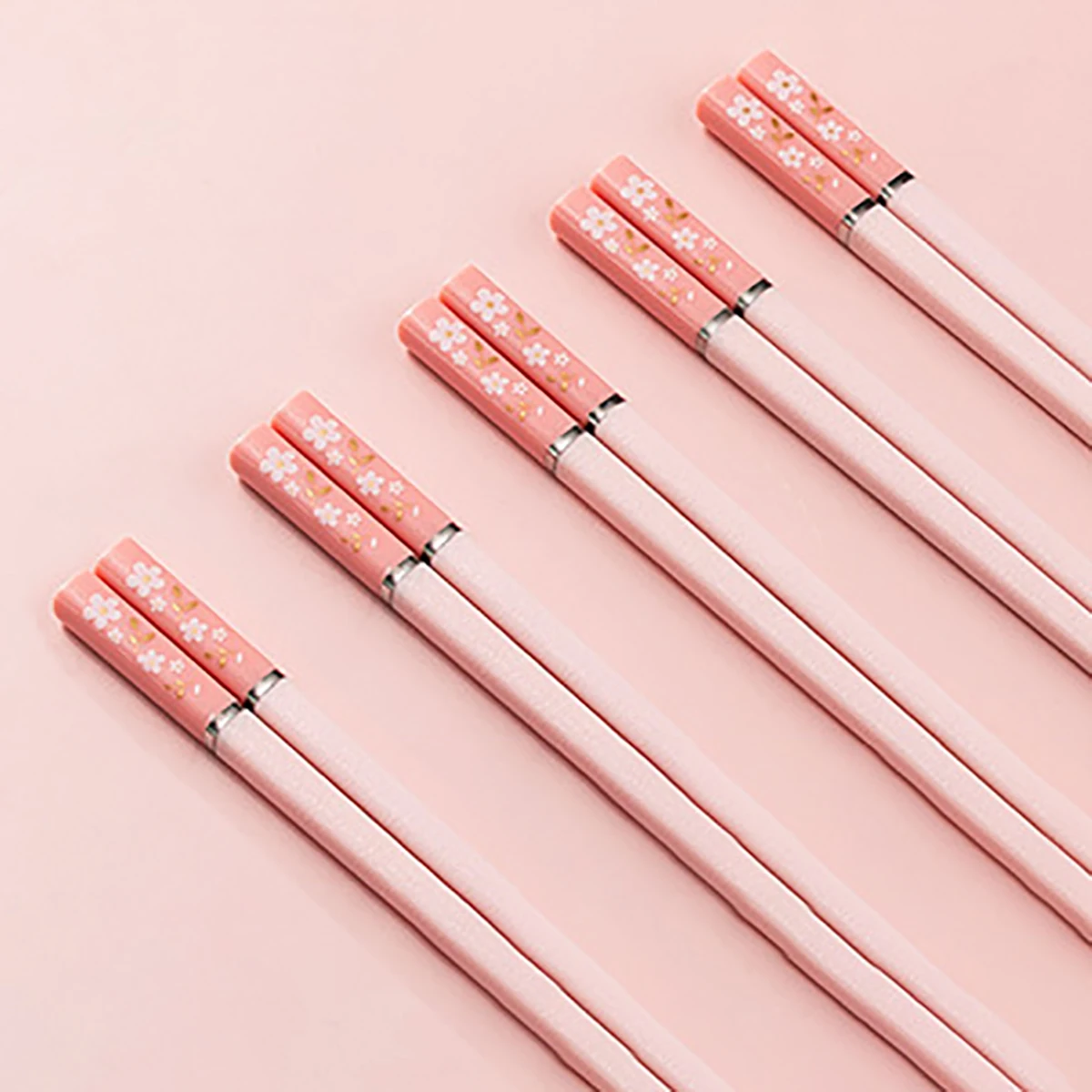 

5Pairs Pink Green Non-slip Chopsticks Set PET Plastics Chopsticks Dinnerware Sushi Food Chopsticks Household Kitchen Tableware