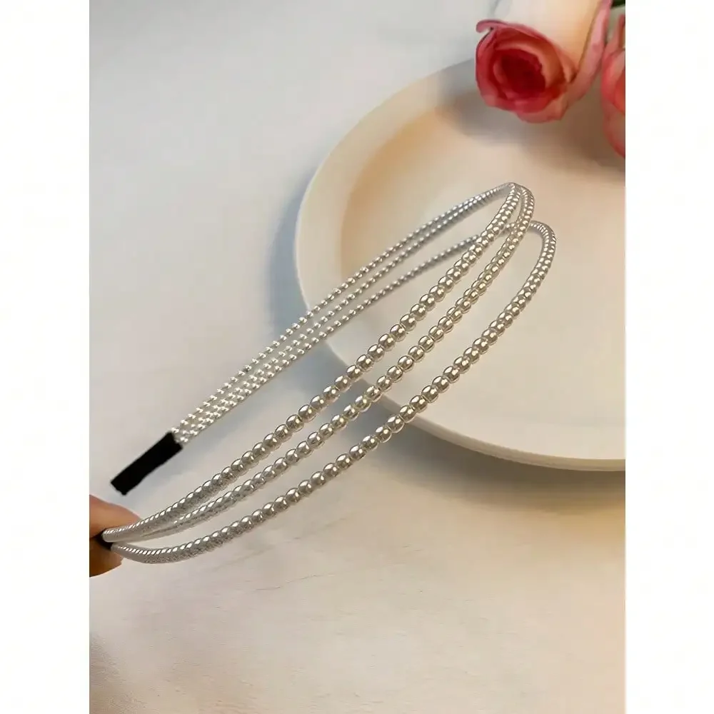 1 Set Of 5pcs Fine Wire Metal Headbands, Minimalist European & American Design Aesthetic Hairpins For Outings, Parties, Daily Street Style Hairband Hair Hoop Hair Accessories Head Accessories view 5