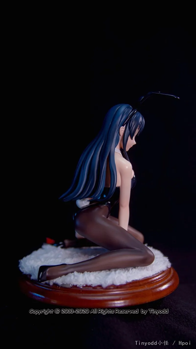 10cm Anime Figure Sakurajima Mai Sexy Bunny Girl Black Silk modello staccabile giocattolo PVC inginocchiato postura bambola regalo raccogliere ornamento