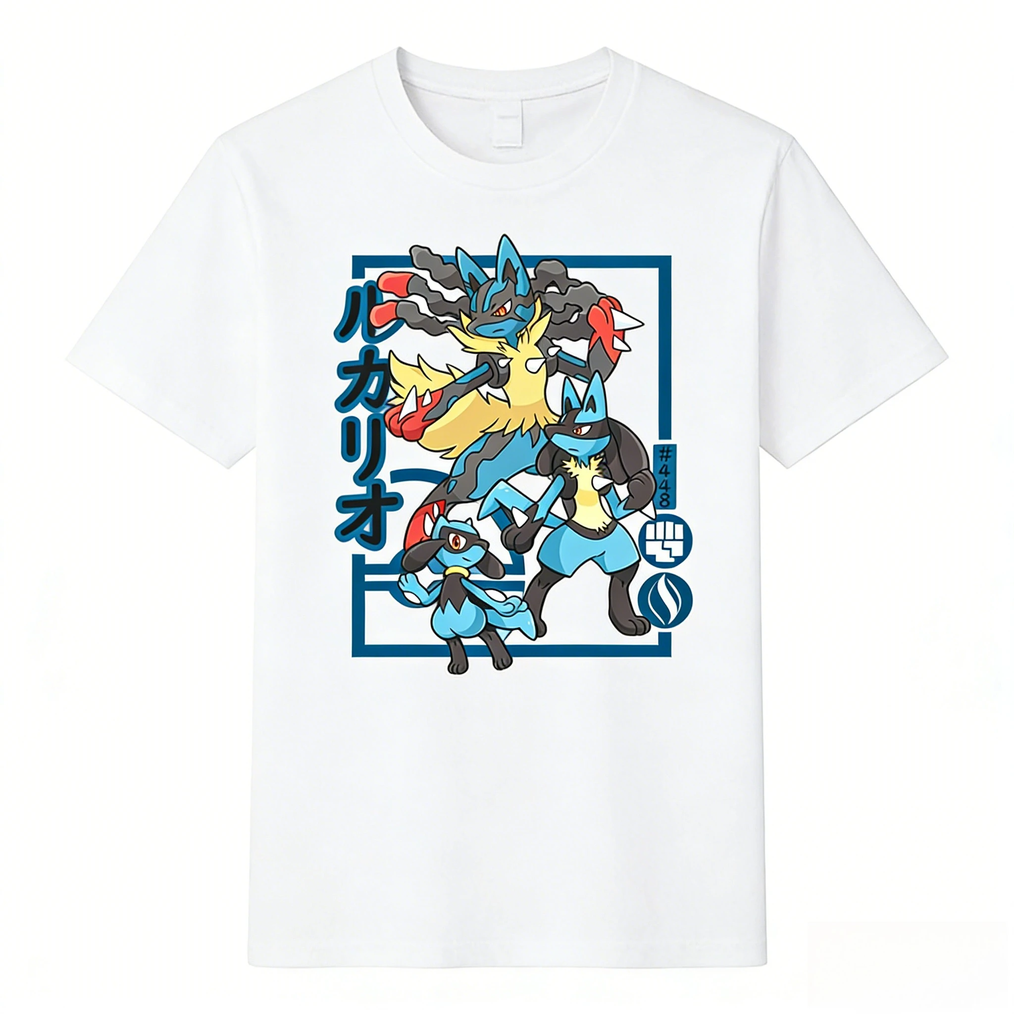 Pokémon Riolu Evolution Printed T-shirt Men's and Women's T-shirt Men's Top Harajuku Y2K T-shirt 2026 Summer New Tee Streetwear