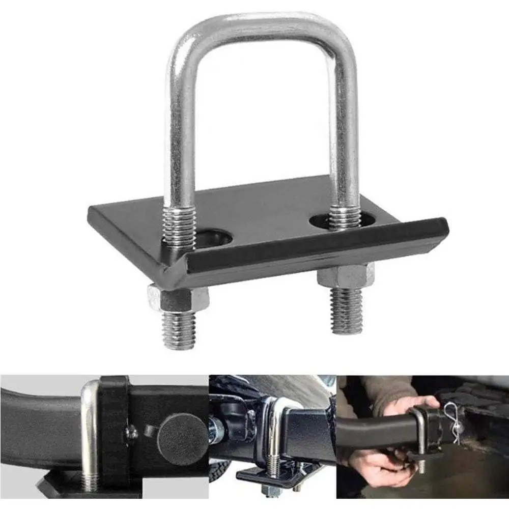 Heavy Duty Hitch Tightener For Tow Trailer Hitches U-Bolt Stabilizer Anti-Rattle Lock Down Tow Clamp