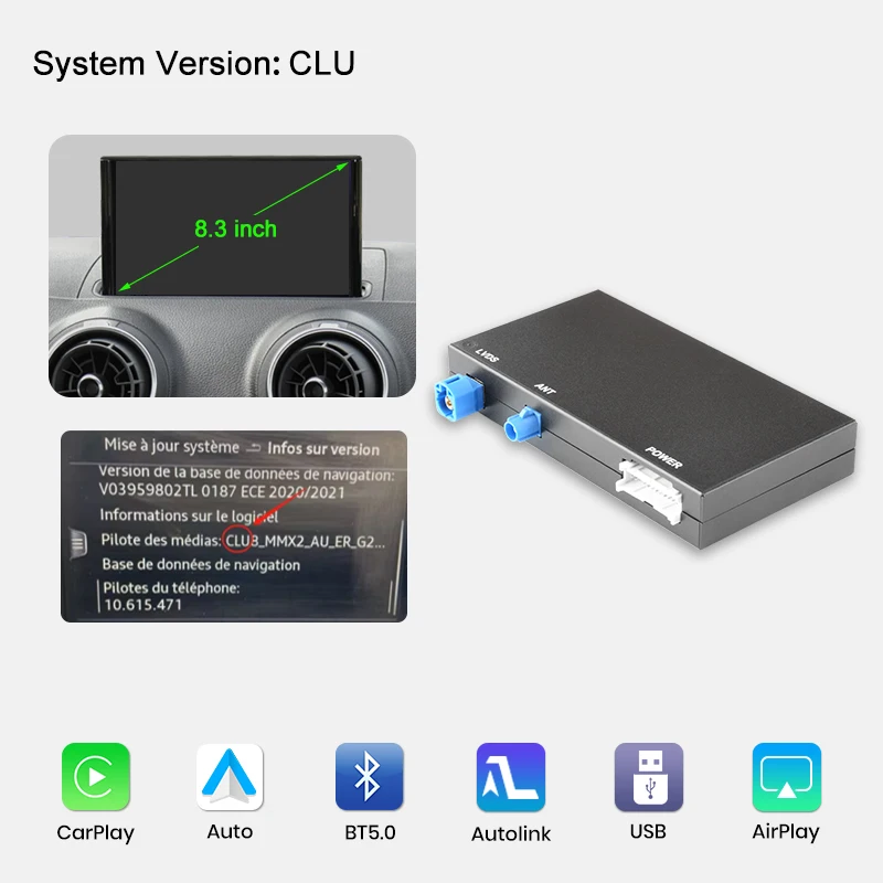 Junsun Android Auto Draadloze CarPlay voor Audi A3 8v Q2 8P 2013-2018 Spiegel Link AirPlay Bluetooth USB Reverse Camera Navigatie