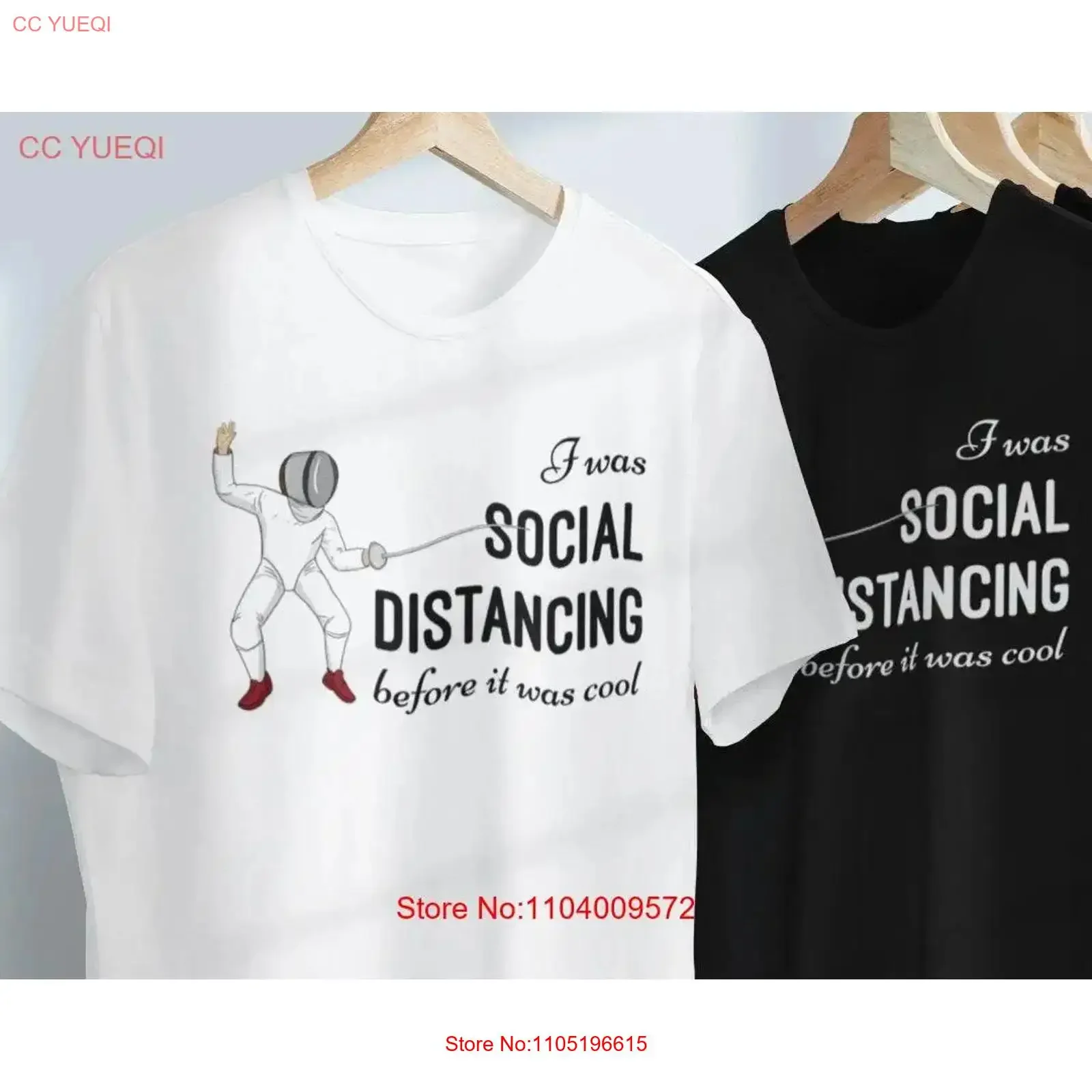 Premium Fencing T Shirt I was social distancing before it cool Funny gift for fencers man and woman epee foil saber vintage