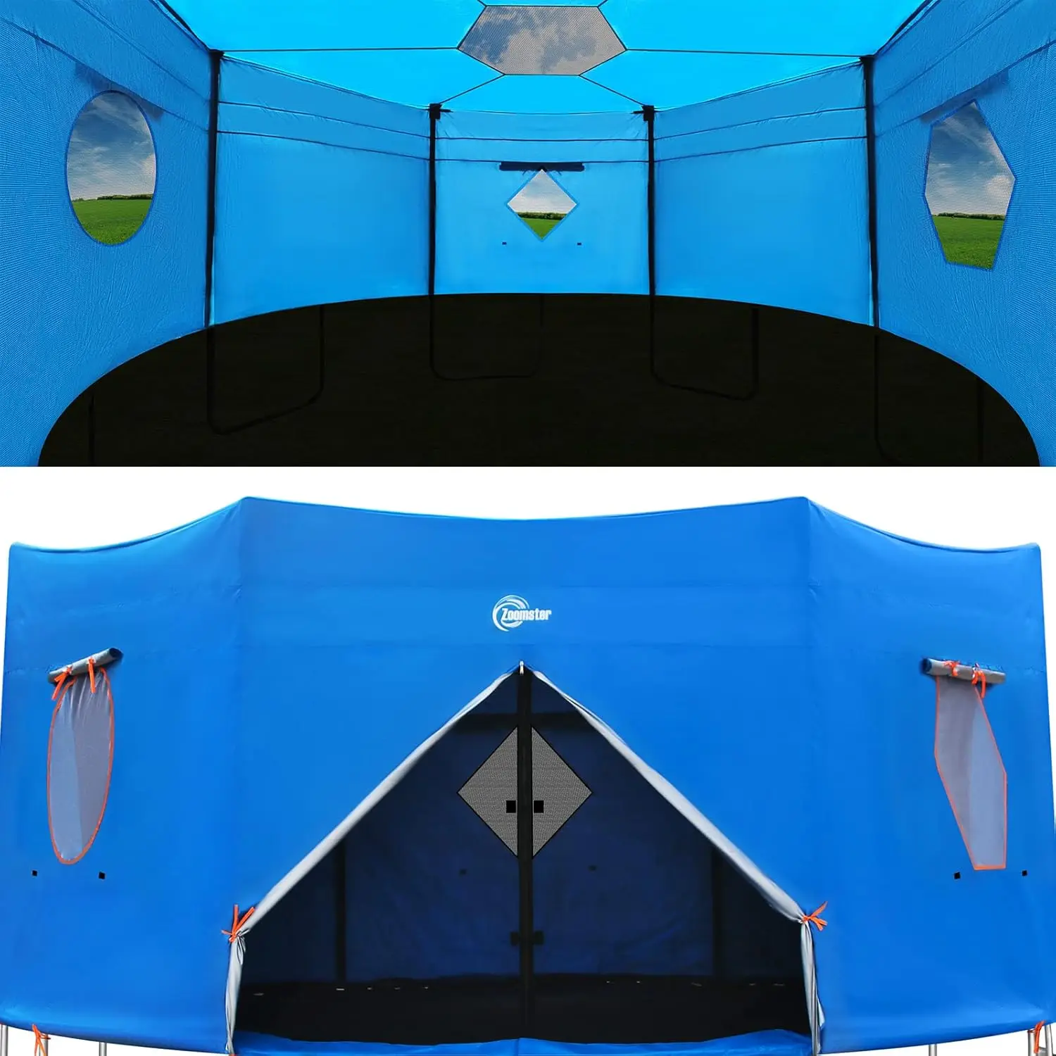 Straight Pole Round Trampoline, Trampoline Tent Cover (Fit for 6 Straight Pole Trampoline