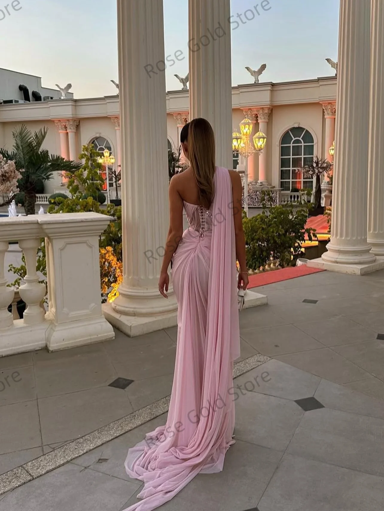 Seksowne Różowe Sukienki Wiecz – Formal Gala Wear Women recenzja i cena