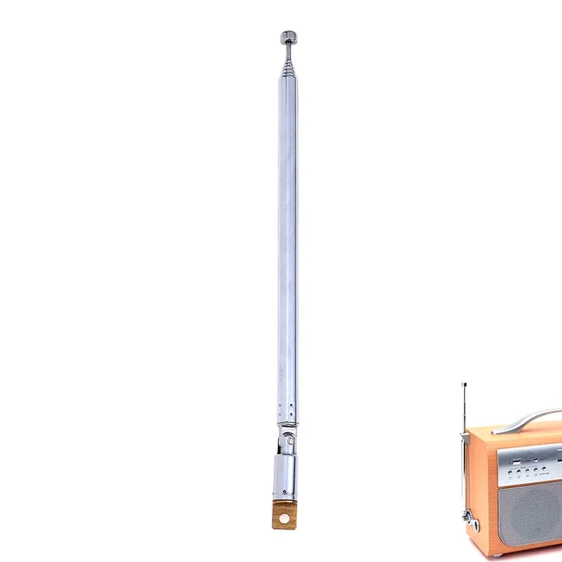 6 Sections 64CM Length Stainless Steel AM FM Radio TV Telescopic Antenna Rod Whip Antenna