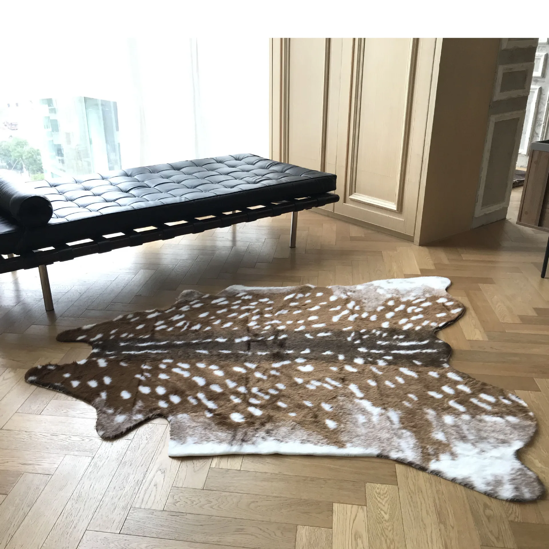 Shaggy Living Room Bedroom Area Rugs Deer Children Room's Floor Carpet Artificial Fur Skins Bedside Soft Mat for Bathroom