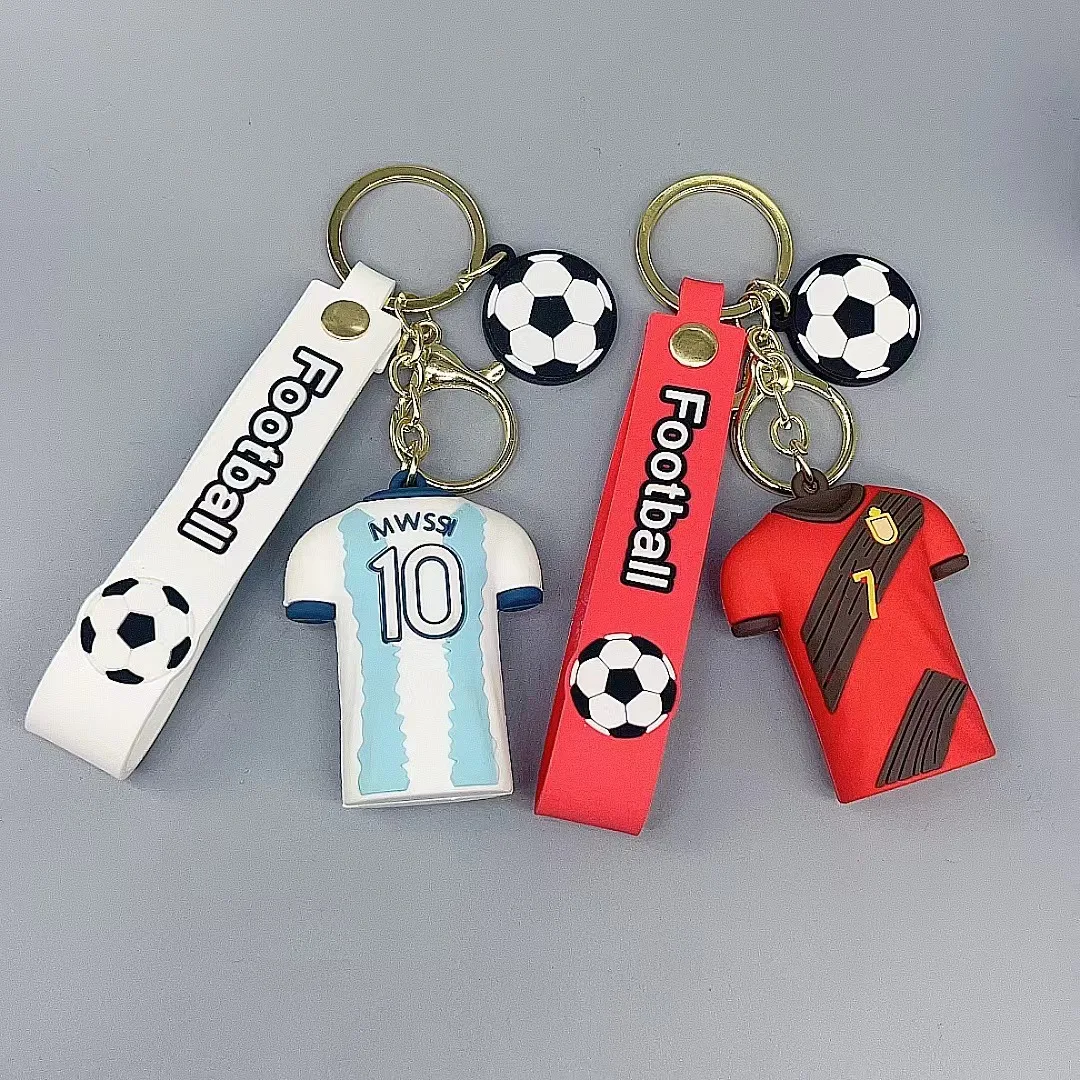 Fashion Creative Trend Football Player's Jersey Keychain 3D Soccer Clothing Pendant Keyring Car Pendant Gift Accessories Gift