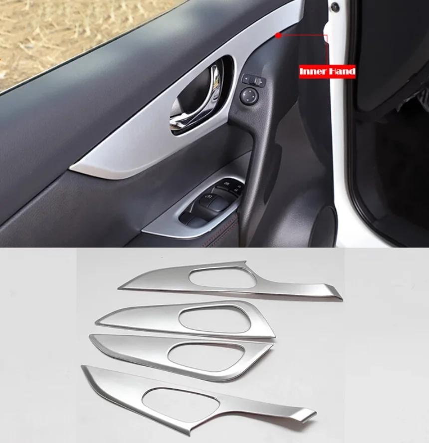 For Nissan Qashqai J11 2014 15 16 17 18 19 2020 Sport Rogue Interior Mouldings Inner Door Handle Bowl Cover Trim ABS Matte