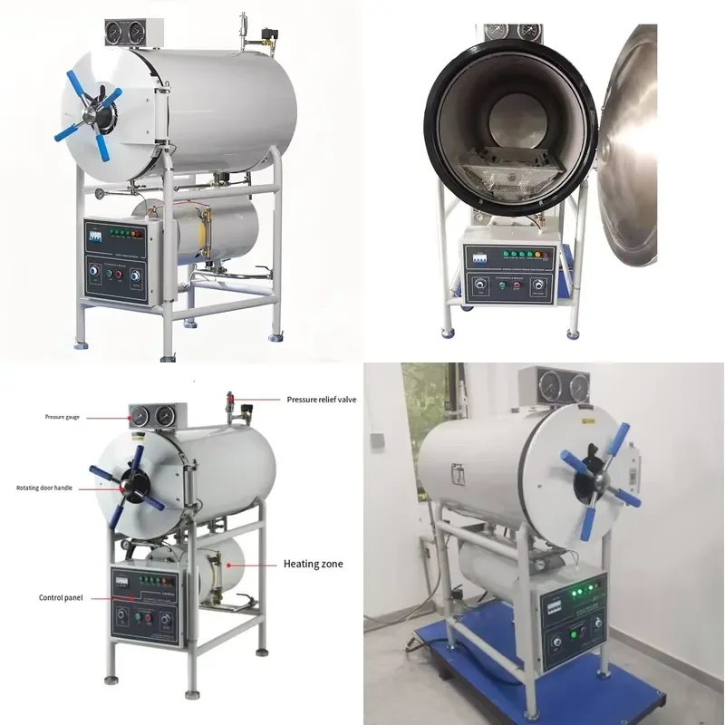 150L 200L 280L 400L 500L 304 Stainless Steel Horizontal Cylinder Pressure Sterilization Pot Autoclave