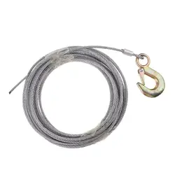 Cabrestante de cuerda de alambre para remolque de barco, Cable galvanizado con gancho resistente, 5mm x 10m