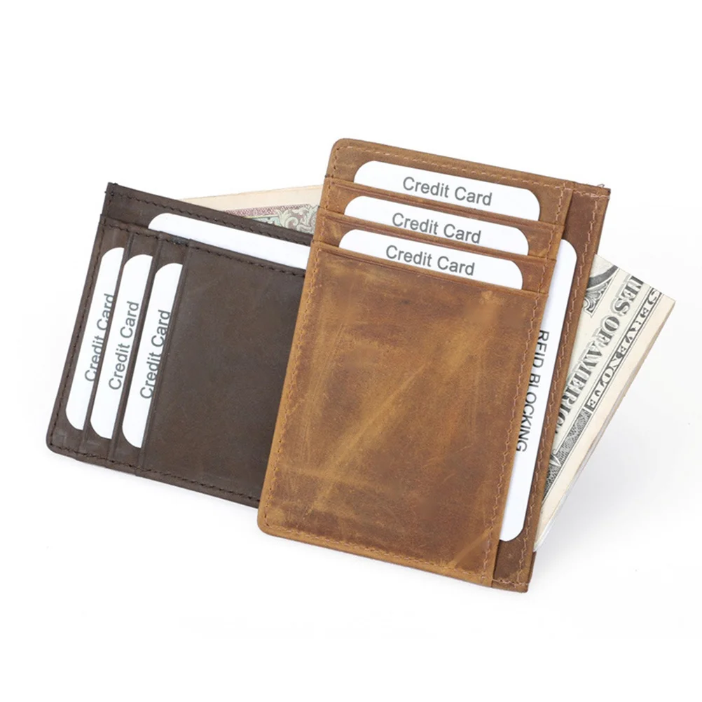 

Card Holder Vintage Men Wallet Compact Travel Organizer For Credit Cards Id Badge Male Coin Purse