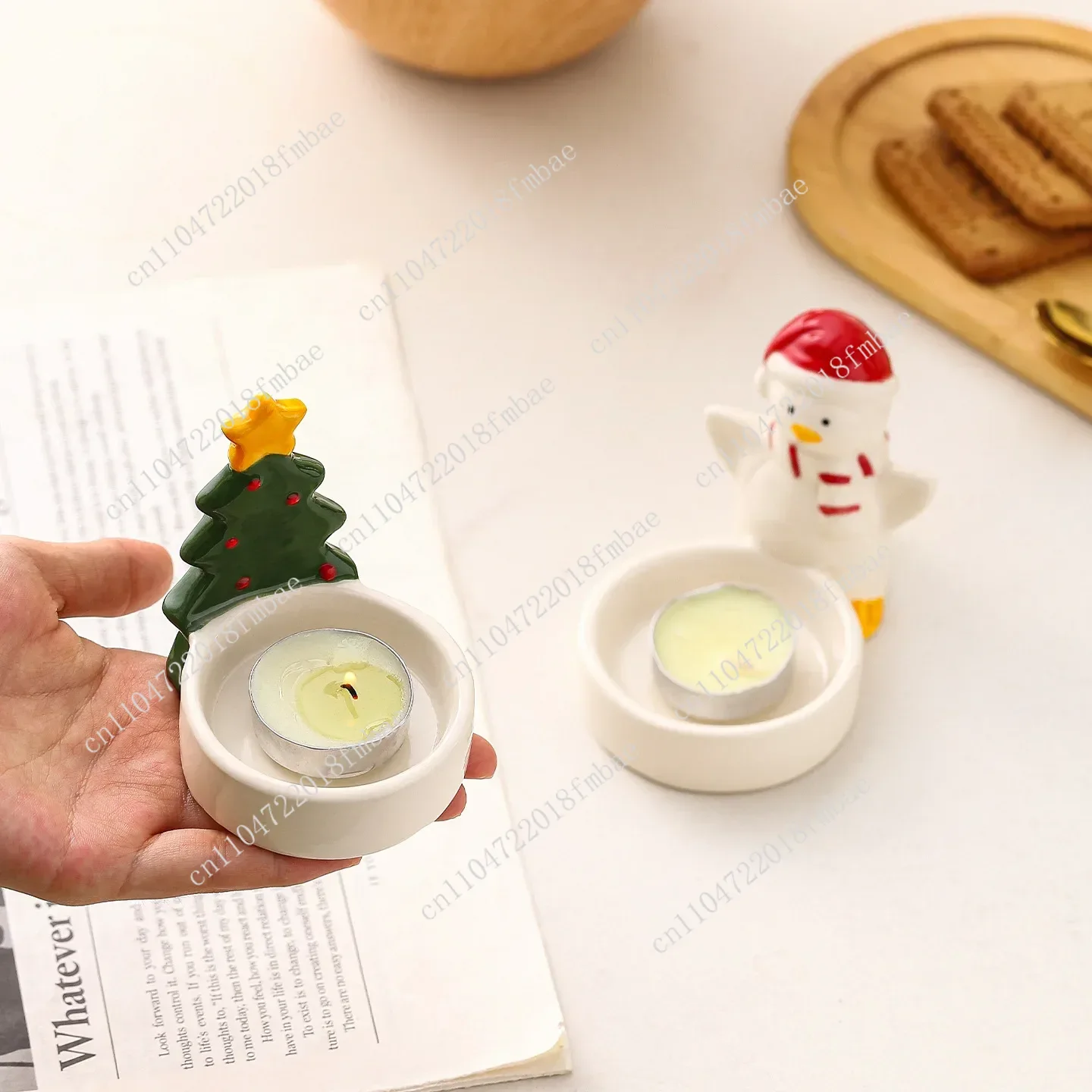 Ceramic Christmas Tree Candle Holder With Aroma Diffuser, High-quality Design, Mushroom Decor, Birthday Gift Christmas Present