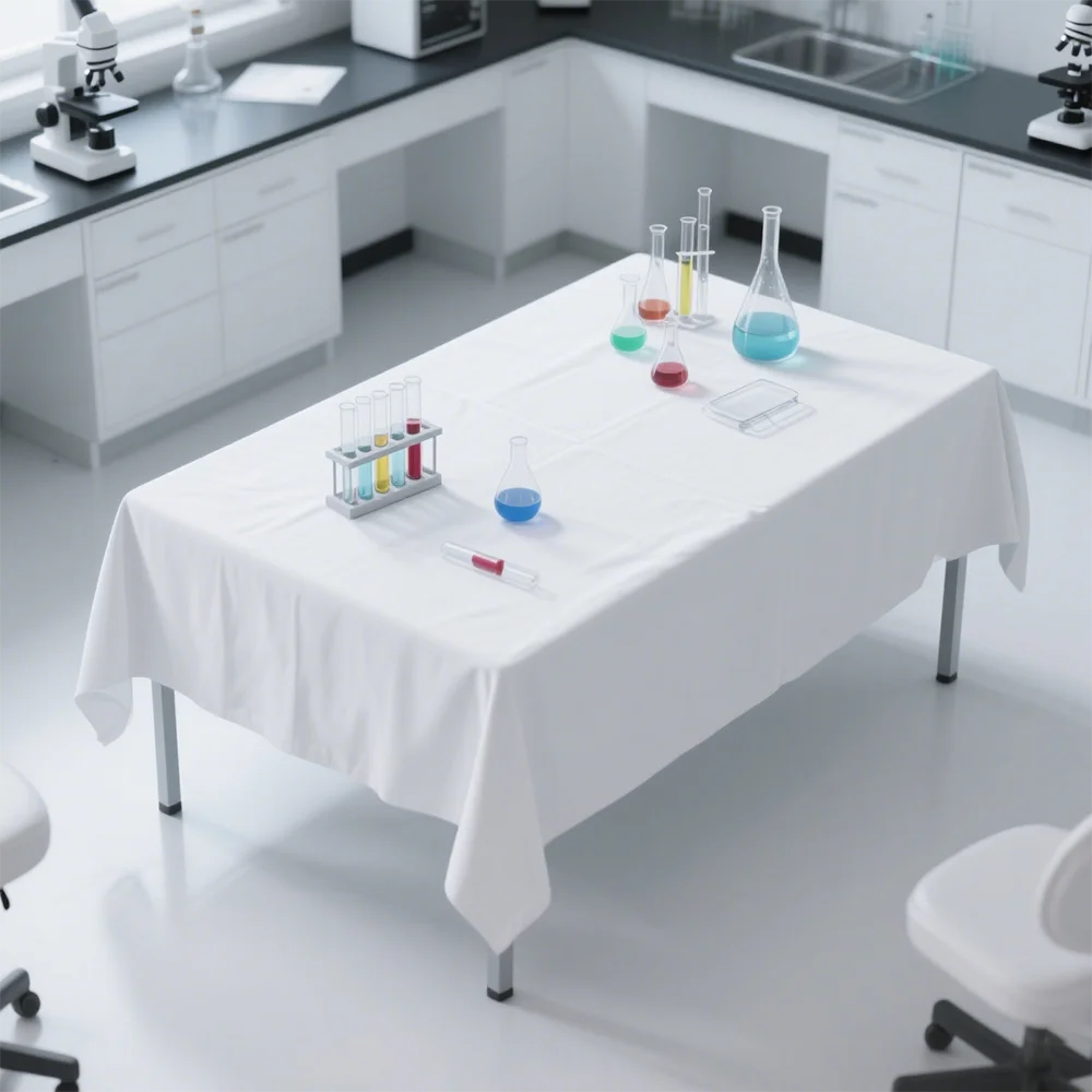 Lab Bench Waterproof Tablecloth Solid Color White Black Table Cover Birthday Wedding Party Table Decoration Event Party Supplies