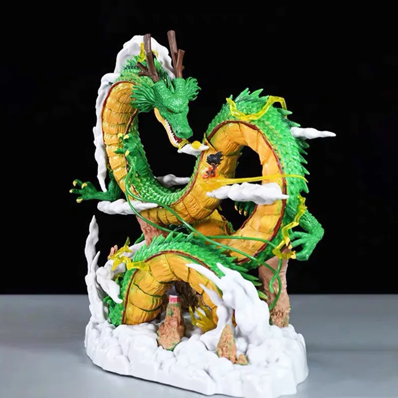 25cm Dragon Ball: Scena Życzeń Kid Goku z Shenronem Figurka Anime Model Statua Kolekcja Dekoracja na Biurko Ozdoba Zabawki Prezenty