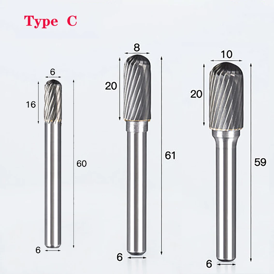 1Pcs Rotary File 6-10mm Carbide Alloy Single Cut/Double Cut Burr Milling Cutter Column Drill Tools For Metal Mold Grinde