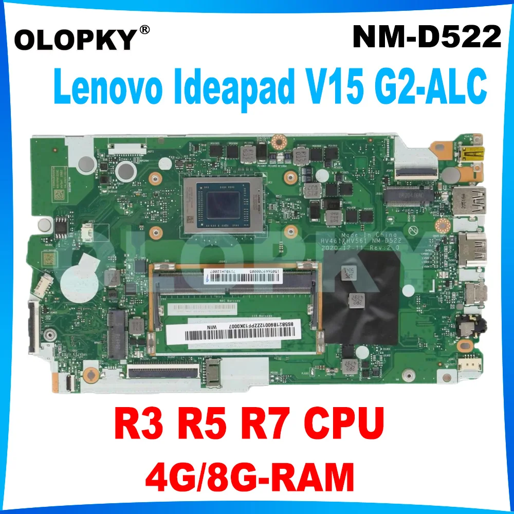 

HV461 HV561 NM-D522 для Lenovo Ideapad V15 G2-ALC Материнская плата для ноутбука с процессором R3 R5 R7 4G/8G-RAM DDR4 5B21B90012 5B21B90014