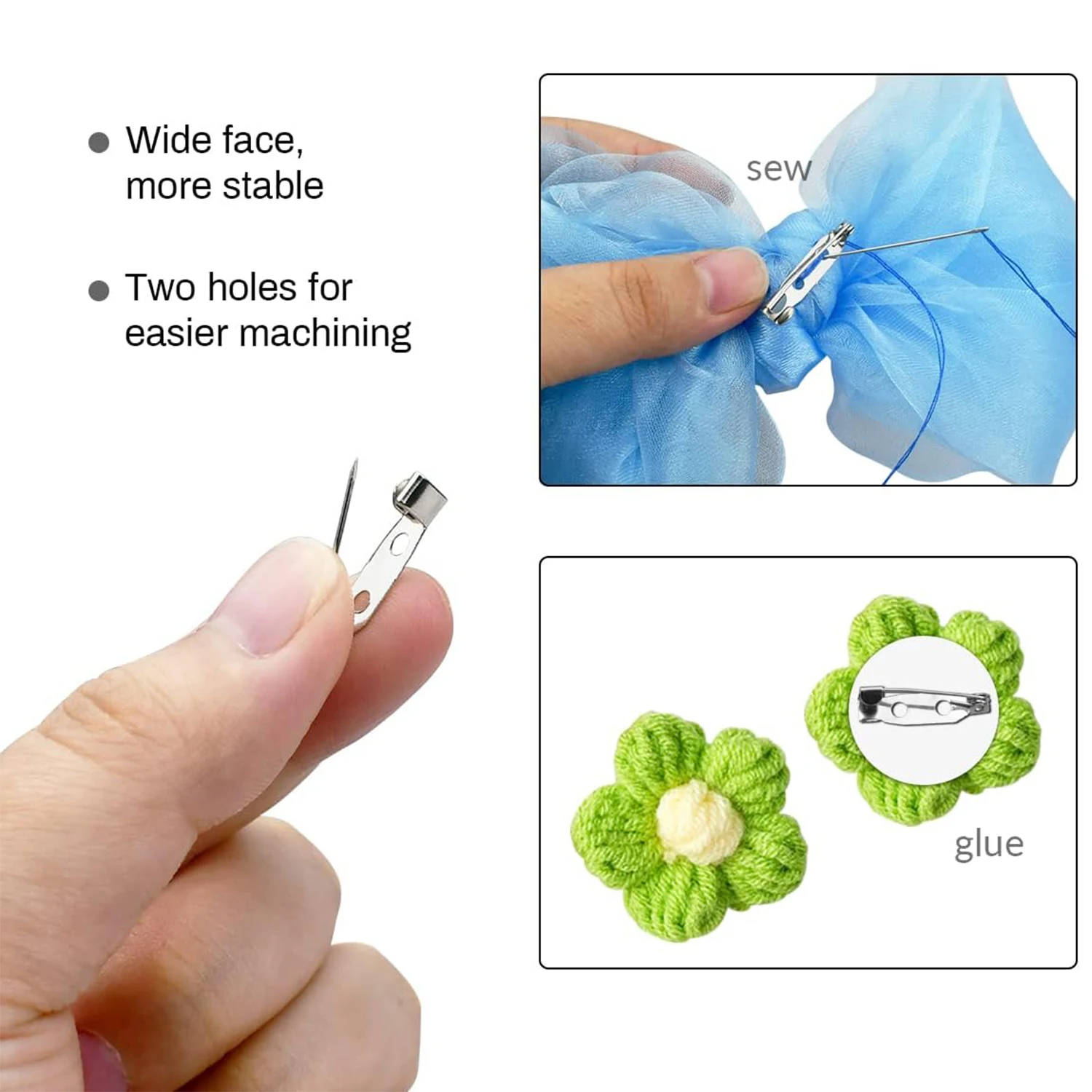 100Pcs Brooch Clasp Pin Backs Safety Clasp Bar Pins Metal Pin Backs Name Tag Pin Clips Jewelry Pins for Badge Wedding Corsage