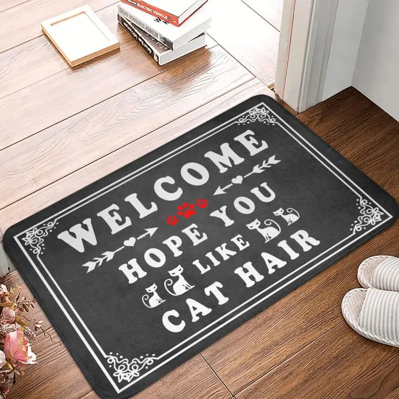 Custom Hope You Like Cat Hair Doormat Anti-Slip Bathroom Kitchen Mat Bedroom Balcony Welcome Door Floor Entrance Carpet Rug