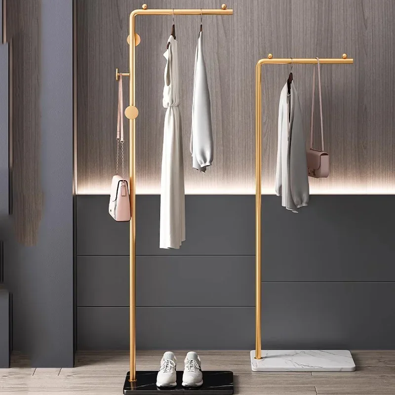 Premium Place Saving Clothes Rack Golden Minimalist Shelfs Home Modern Clothes Hanger Stand Closets Perchero