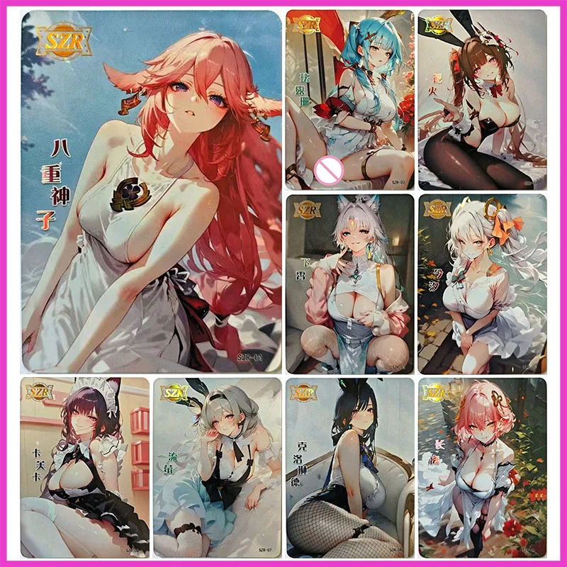 

Аниме «История богини», редкие коллекционные карты SZR Yae Miko Faruzan Sparkle Kafka Firefly Clorinde, игрушки для мальчиков, подарок на день рождения