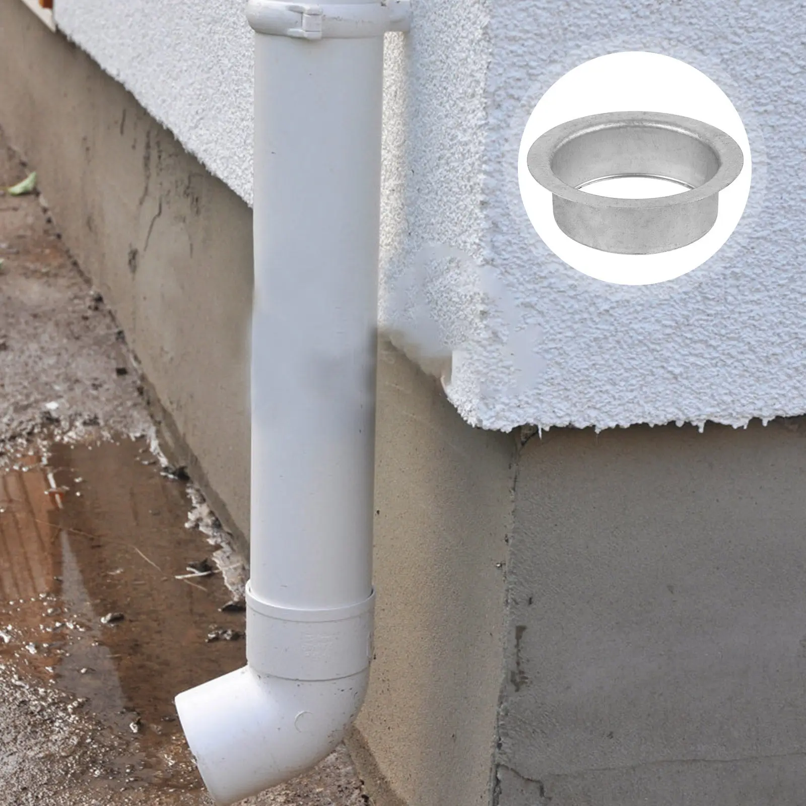 2Pcs Weatherproof Aluminum Alloy Gutter Drain Outlet Rain Gutter Adapter for Roof Drainage System Foundation Water Damage