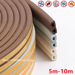 5-10M Door Window Sealing Strip Self Adhesive Sound Insulation Foam Weatherstrip Anti-Collision Dustproof Windbreak Rubber Seal