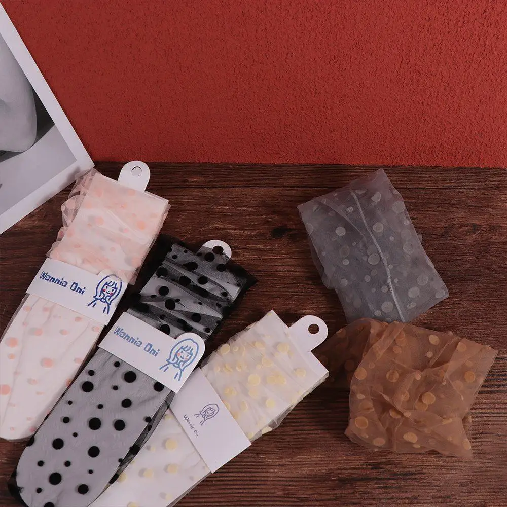 

Thin Sweet Female Women Mesh Tulle Socks Dot Socks Dress Hosiery Nylon