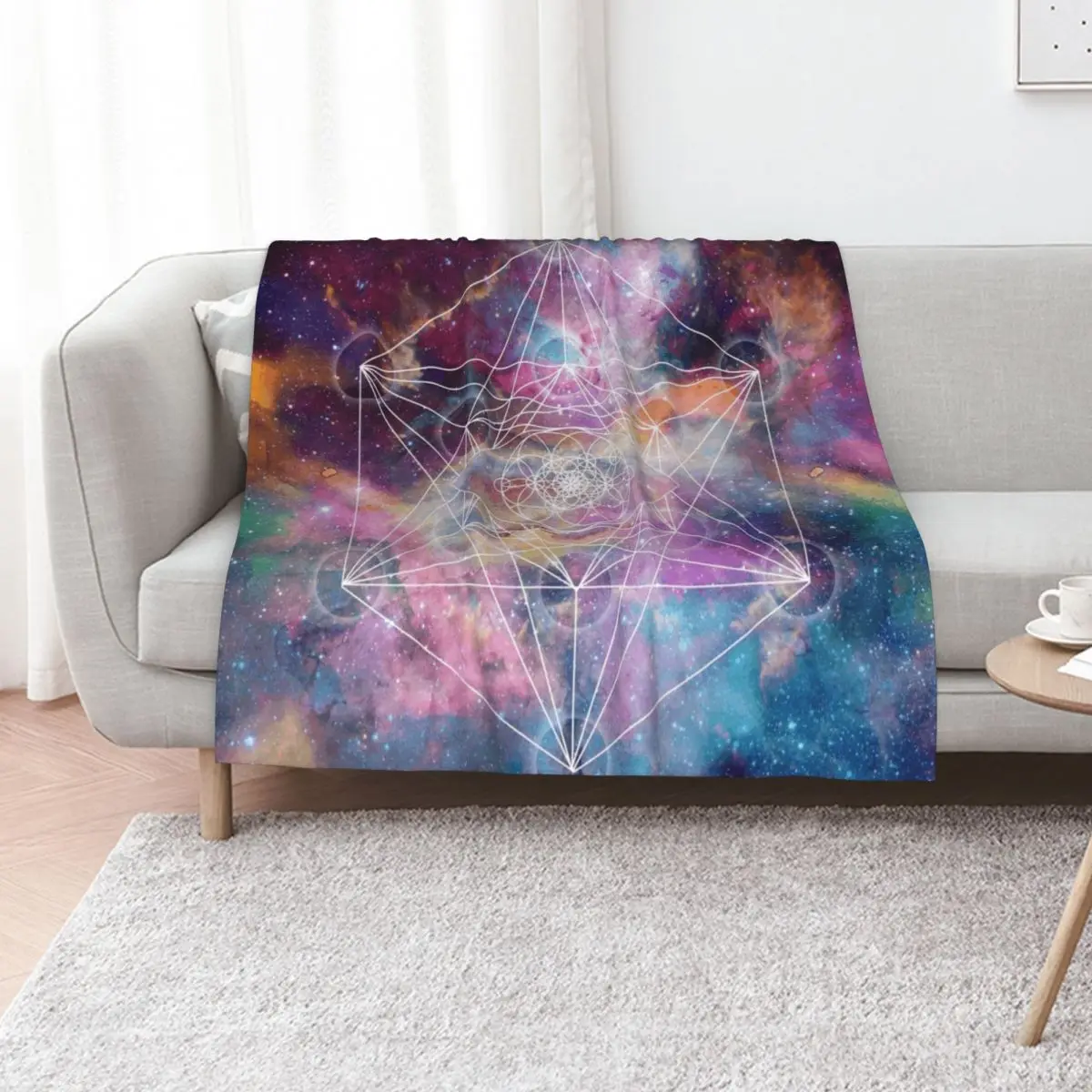 

Watercolor and nebula sacred geometry Throw Blanket Blankets For Bed Luxury Thicken Decorative Sofas Bed Fashionable Blankets