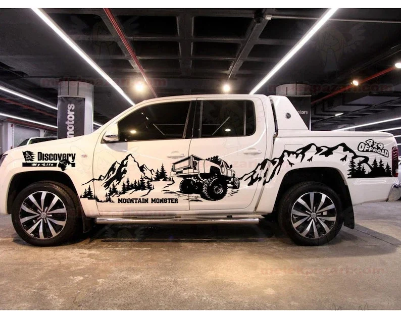 Mountain Monster Scenery Off-road Sticker Mountain Off-road Decal Side Door Vinyl Decal Truck Van Suv Pickup Packing Sticker
