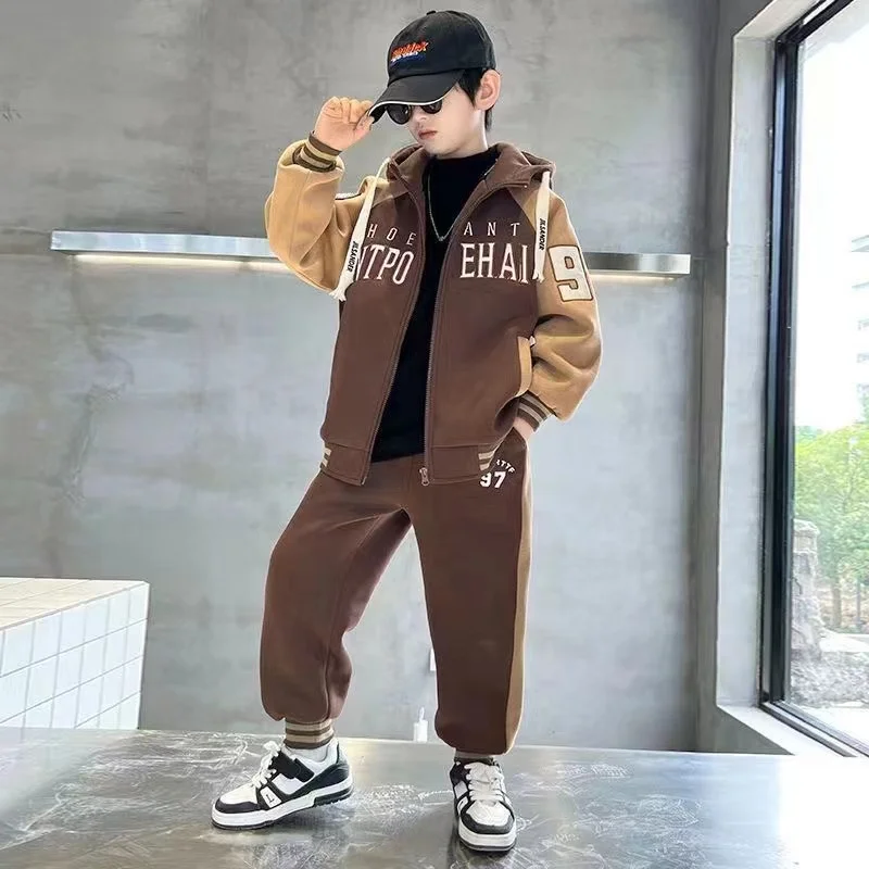 

Boys Clothing Sets New Fashion Spring Autumn Zipper Coat + Pants 2Pcs Tracksuit Suits For Teen Kids Clothes 5 6 8 10 12 Year