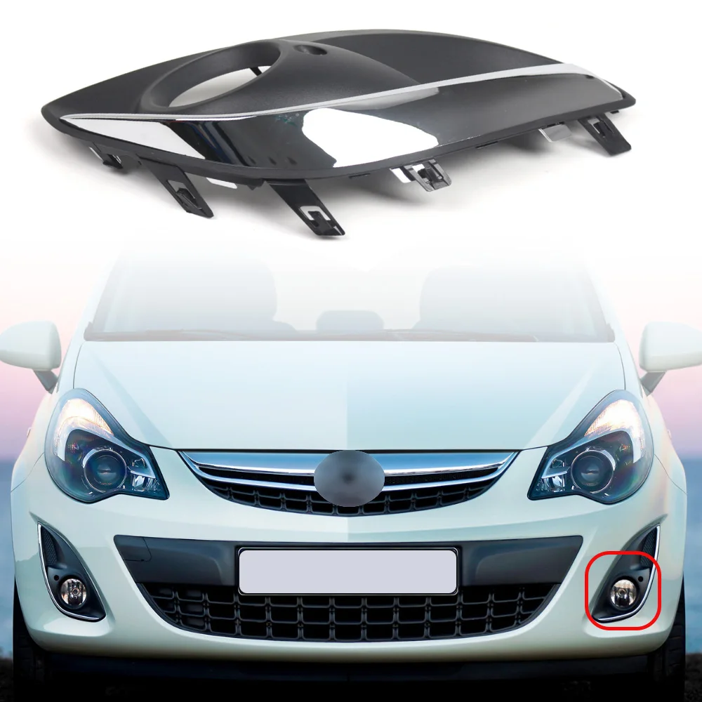 

13286025 For Vauxhall Corsa D Facelift 2011 2012 2013 2014 Front Bumper Fog Light Grille Chrome Cover 13345358 13286026
