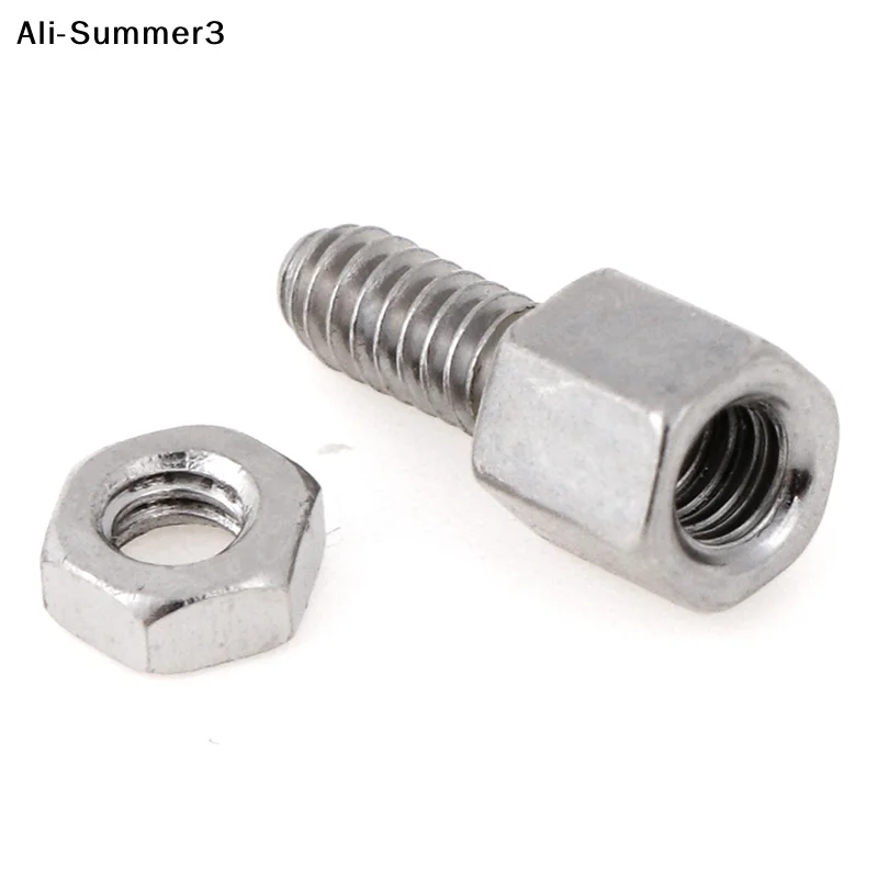 【YY】10 Sets(Stud Bolt +Nut Screw=1 Set) 2025 New 5+7mm Header Plate Bracket Stud Bolt & Nut Nuts Screw D-Sub VGA serial